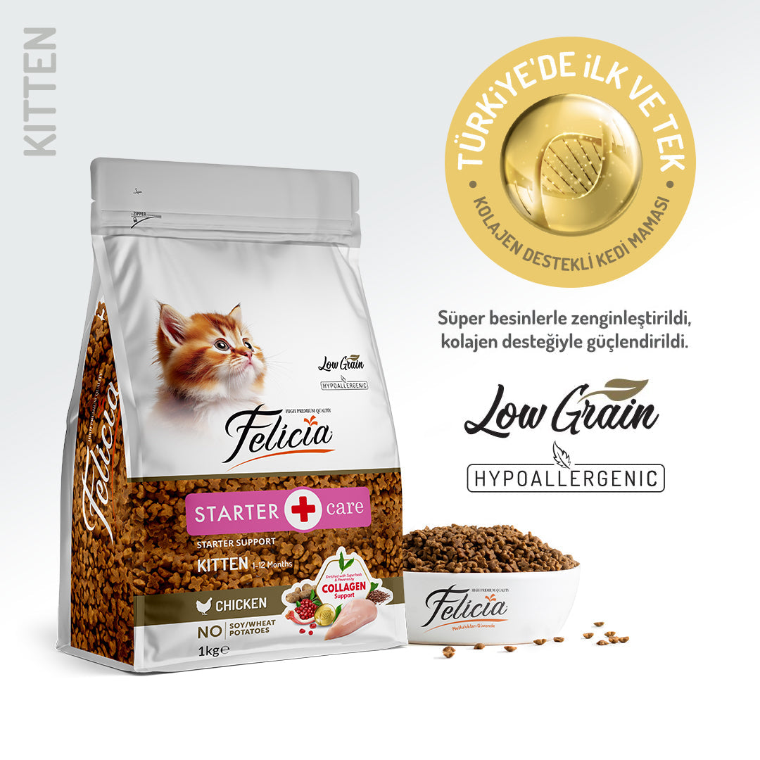 Felicia Kolajen Destekli Hipoalerjenik Tavuklu Yavru Kedi Maması 1KG
