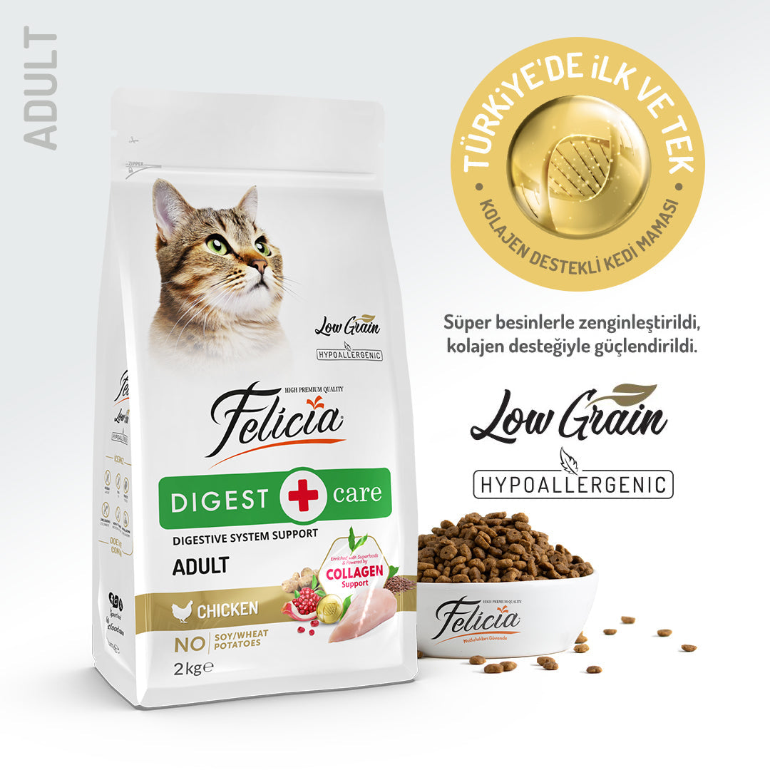 Felicia Kolajen Destekli Hipoalerjenik Tavuklu Yetişkin Kedi Maması