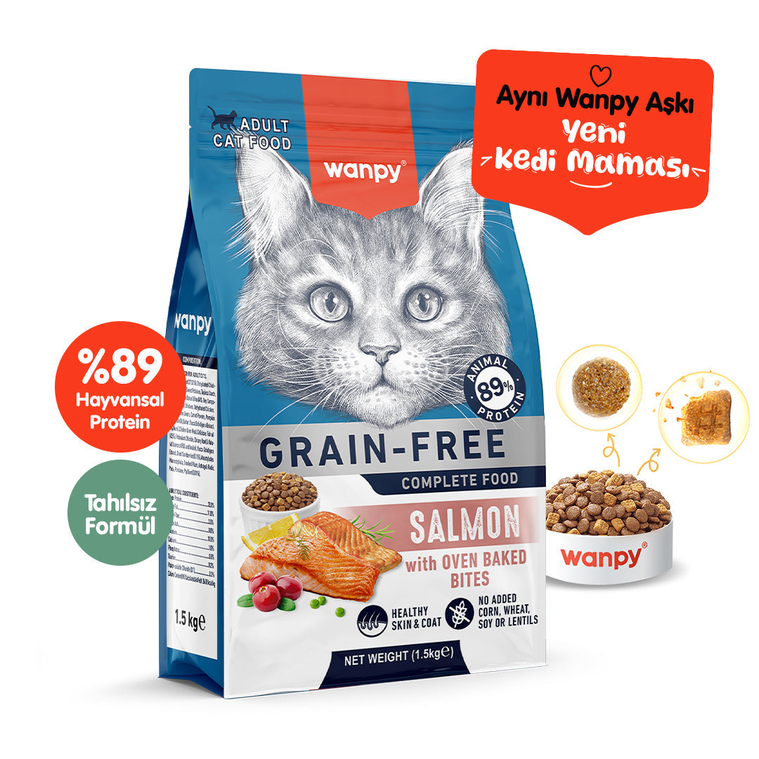 Wanpy Tahılsız Somonlu Yetişkin Kedi Maması 1,5 kg