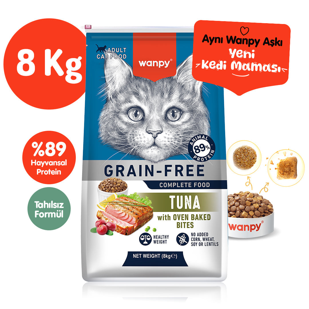 Wanpy Tahılsız Ton Balıklı Yetişkin Kedi Maması 8 kg