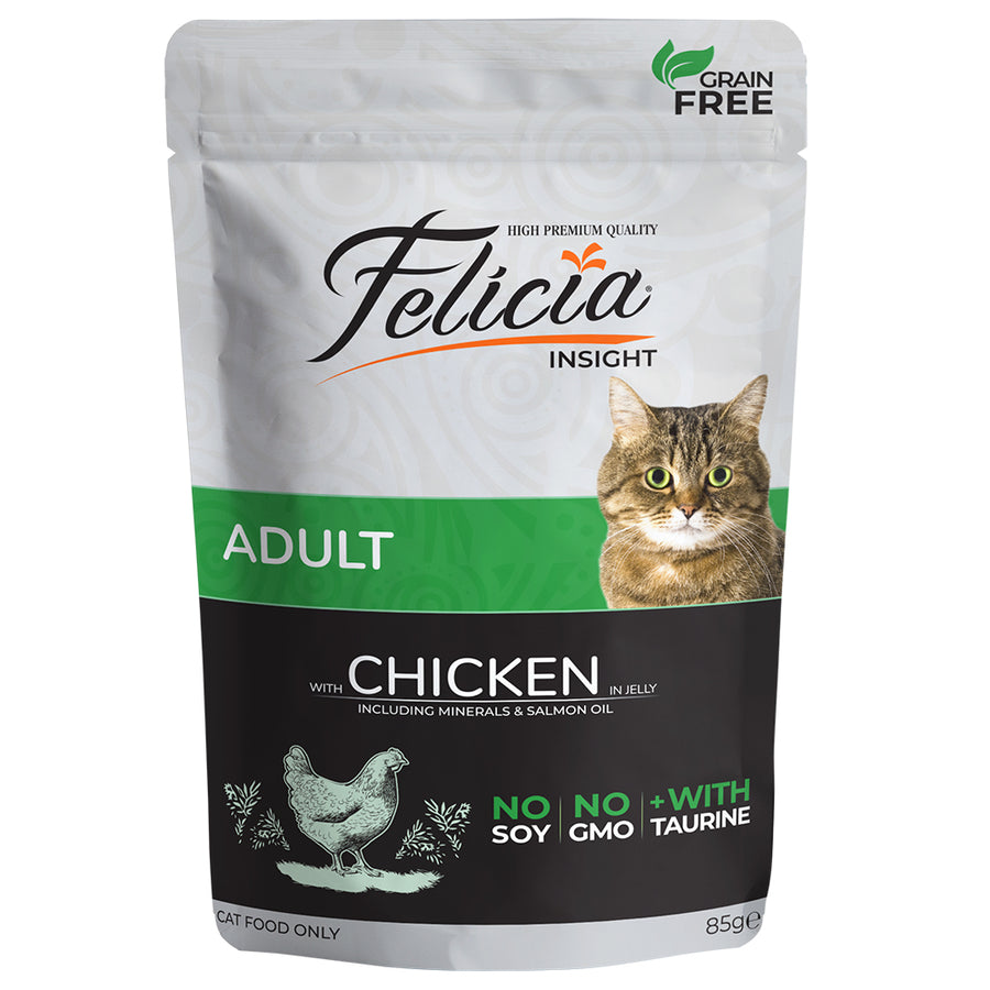 Felicia Tahılsız Pouch Yetişkin Tavuklu Yaş Kedi Maması 85 gr