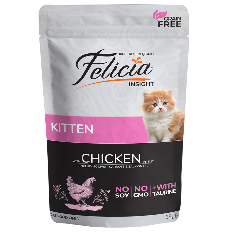 Felicia Tahılsız Pouch Yavru Tavuklu Yaş Kedi Maması 85 gr