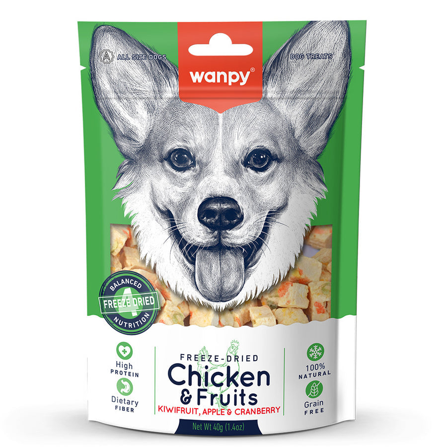 Wanpy Freeze-Dried Kurutulmuş %100 Tavuk Meyve Köpek Ödülü 40g