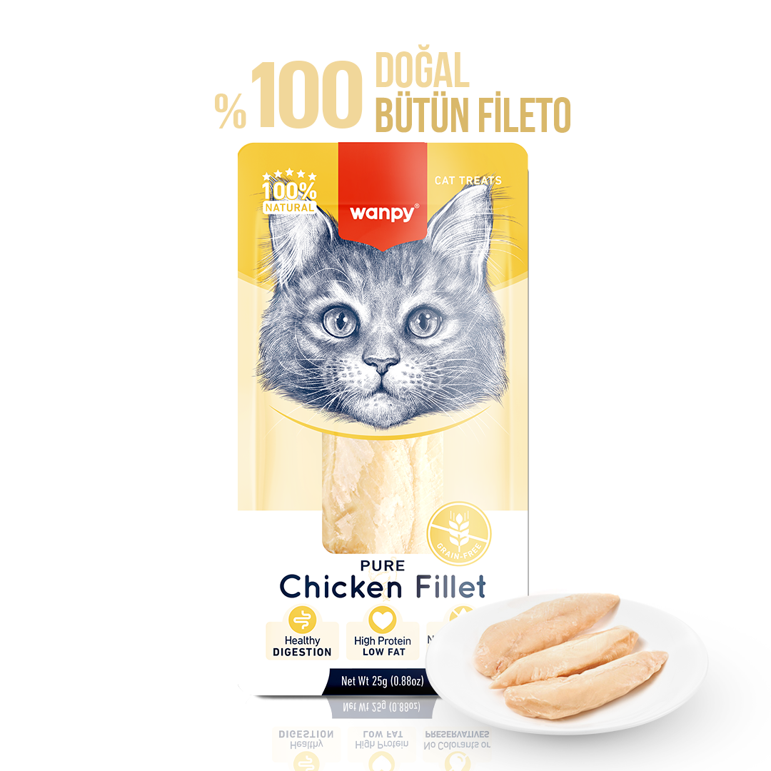 Wanpy Gerçek Tavuk Fileto 25g Kedi Ödülü