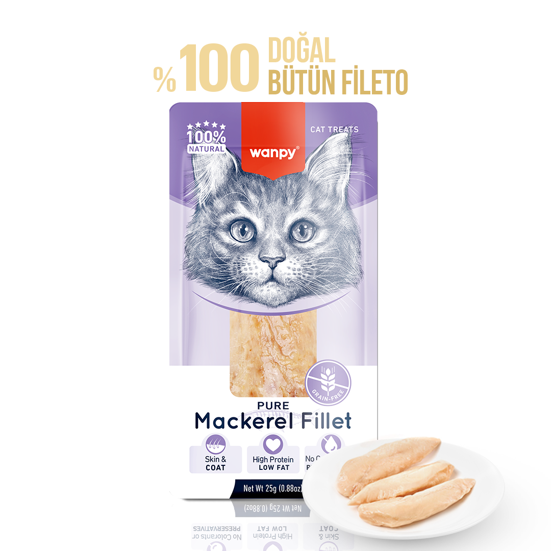 Wanpy Gerçek Uskumru Fileto 25g Kedi Ödülü