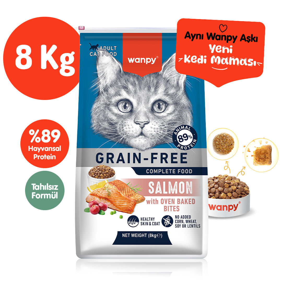 Wanpy Tahılsız Somonlu Yetişkin Kedi Maması 8 kg