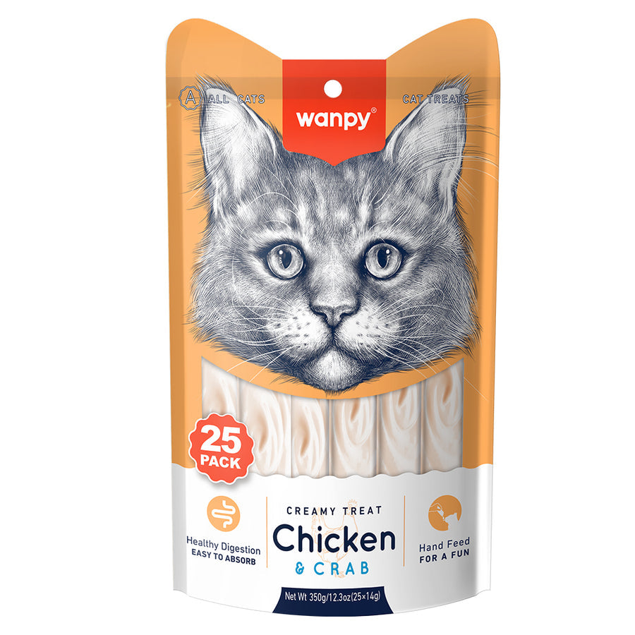 Wanpy Tavuklu&Yengeçli Krema Kedi Ödülü 5x14 gr
