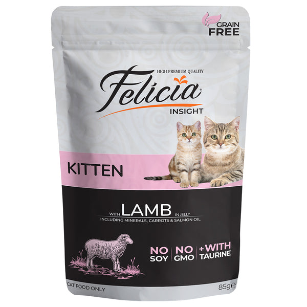 Felicia Tahılsız Pouch Yavru Kuzu Etli Yaş Kedi Maması  85 gr
