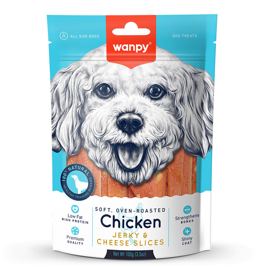 Wanpy Yumuşak Tavuk & Peynir Dilimleri Köpek Ödülü 100 gr