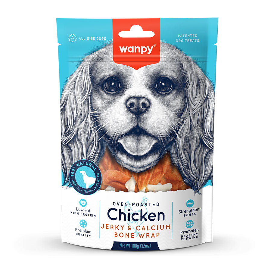 Wanpy Kalsiyumlu Kemik Sargılı Gerçek Tavuk Köpek Ödülü 100 gr
