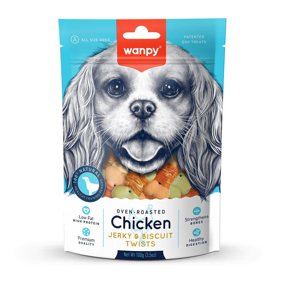 Wanpy Bisküviye Sargılı Gerçek Tavuk Köpek Ödülü 100 gr