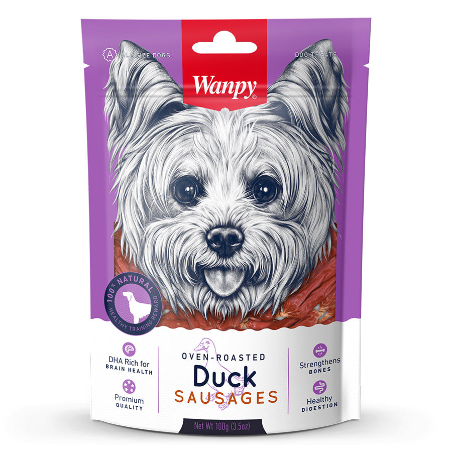 Wanpy Fırınlanmış Soft Ördek Etli Sosis Köpek Ödülü 100 gr