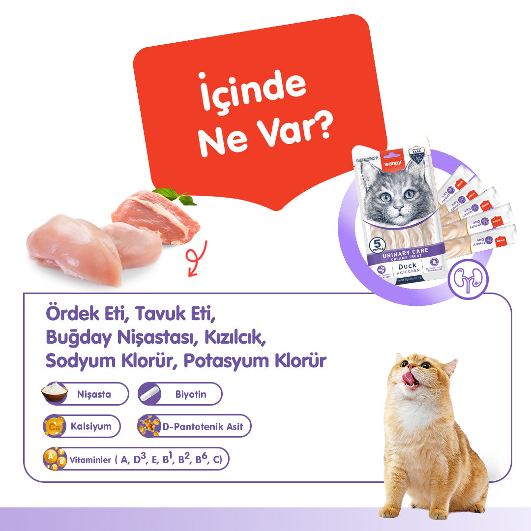 Wanpy Urinary Care Ördek&Tavuklu Krema Ödül 5x14gr