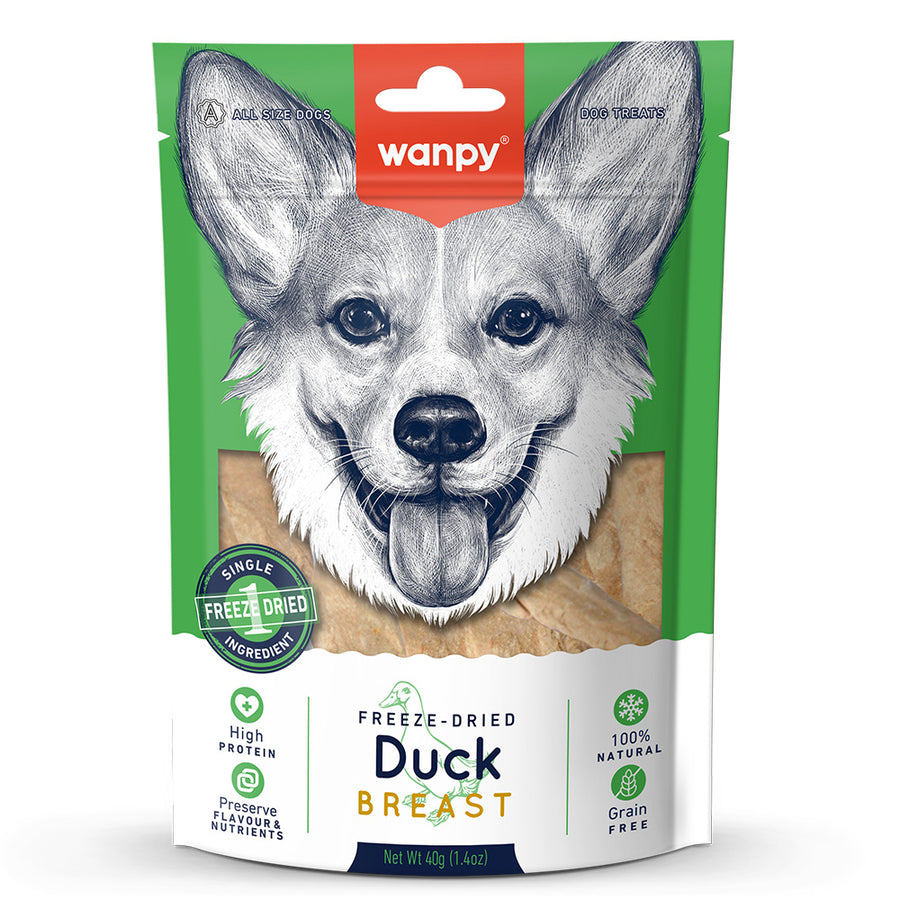 Wanpy Freeze-Dried Kurutulmuş %100 Ördek Göğüs Köpek Ödülü 40g
